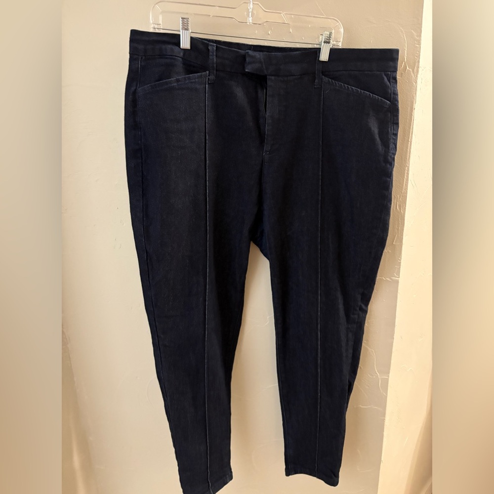 ModCloth Pin Stripe Dark Denim Tapered Jeans